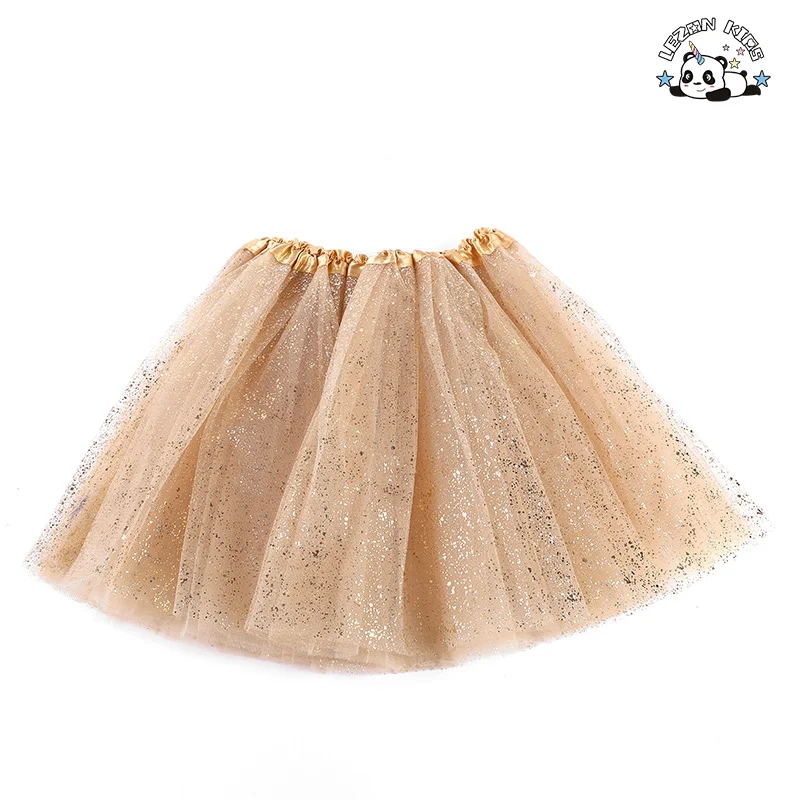 LEZONKIDS - Customizable Gilded TUTU Dance Tutu Skirt Mesh Princess Skirt Popular Short Skirt for Children 2-14T